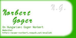 norbert goger business card